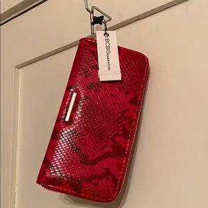 New BCBGeneration Red snakeskin wallet